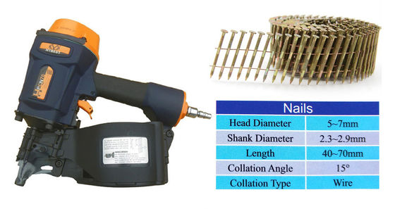 HPCN70 Pneumatic 팔레트 코일 네일러와 스택러 250-350 네일러로 생산성을 높여라