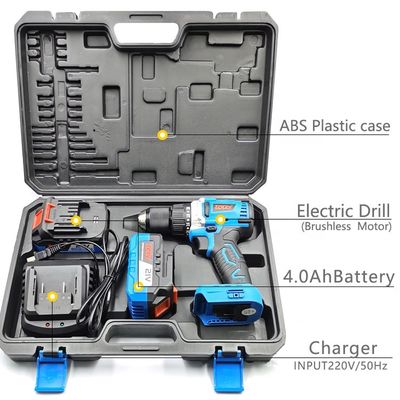 110v 220v 변속속 모터와 붓된 배터리를 가진 무선 전기 드릴