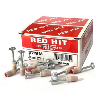 미니 천장 못 총 콘크리트 벽 고정용 27mm 불 톱니 100pcs 패키지