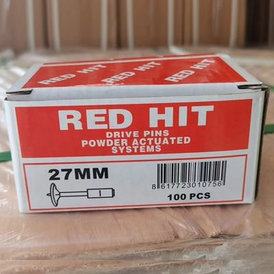 미니 천장 못 총 콘크리트 벽 고정용 27mm 불 톱니 100pcs 패키지