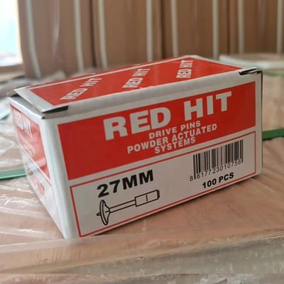 미니 천장 못 총 콘크리트 벽 고정용 27mm 불 톱니 100pcs 패키지