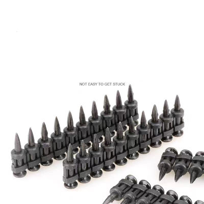 3.0mm 턱 지름 가스 톱니 총에 대한 검은 강철 콘크리트 손톱 무거운 용량 고정 장치