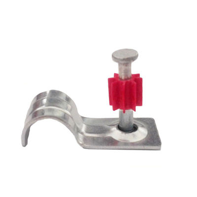 7.6mm 머리 직경 핀 클립 손톱 콘크리트에 안전하게 고정하기 위한 1 홀 파이프 스트랩