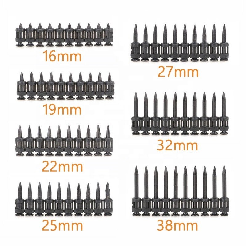 16-38mm 길이 금속판 가스 촬영 가스 작동 손톱 총을위한 콘크리트 철 손톱