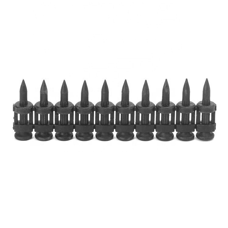 검은색 마감 ISO 표준 탄소 강철 건물 건설용 평면 가스 드라이브 핀 매끄러운 칸형 6.3MM